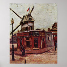 Le Moulin de la Galette av Vincent Willem Van Gogh Print
