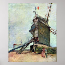 Le Moulin de la Galette av Vincent Willem Van Gogh Affischer