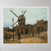 Le Moulin de La Galette, höst, Van Gogh Affischer
