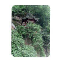 Le Shan Bergssida buddistpaviljong Vinyl Magnet