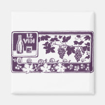 Le Vin, vintagevinetikett Magneter