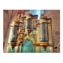 Leda i rör organ vykort