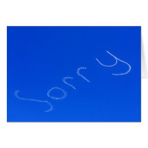 ledsen skywriting hälsningskort