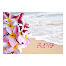 Lei /beach för plumeria för PixDezines osa rosa Personliga Inbjudningskort