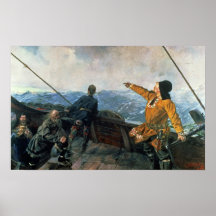Leif Eriksson siktar landar i Amerika, 1893 Affisch
