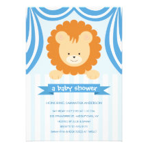 Lejon baby shower Inviation - pojke för cirkus Individuella Inbjudningskort