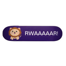Lejon gullig tecknad anpassningsbara skateboard