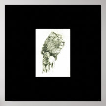 Lejon & Lambgröntgräns Print