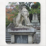 Lejon tempelstaty Mousepad för japansk förmyndare Mus Matta