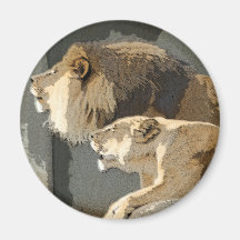 LEJON VRÅLAR DEN MALE/KVINNLIG LIONESSEN/LEJONT MAGNETER FÖR KYLSKÅP