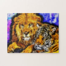 lejont och tiger, jigsaw puzzles