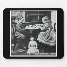 Leka dominovintage Stereoview (gråtonen) Musmatta