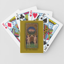 Leka kort med Tarot konst världen