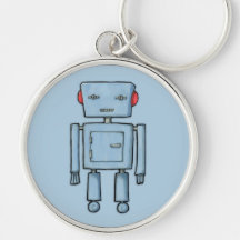 Leksakrobotblått högvärdiga Keychain Nyckel Ringar