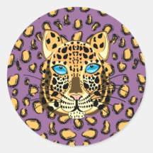 Leopard Runda Klistermärken