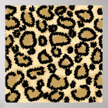 Leopardtryckmönster, brunt och Black. Affisch