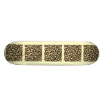 Leopardtryckmönster, brunt och Black. Skate Board Deck