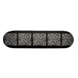 Leopardtryckmönster, svart och Gray. Skateboard
