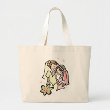 Lesbiskt bröllop tote bags