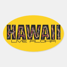 Levande aloha orange klistermärkear för Hawaii koi