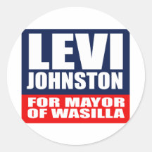 LEVI JOHNSTON FÖR BORGMÄSTARE AV WASILLA KLISTERMÄRKE