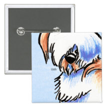 Lhasa Apso Red Parti Off-Leash Art™ Pinback Button