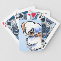 Lhasa Apso Red Parti Off-Leash Art™ Bicycle Playing Cards