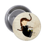 Libra Girl Zodiac Sign Botón