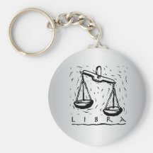 LibraZodiac Keychain Nyckel Ring