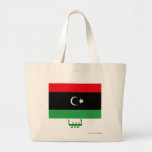Libyen flagga med namn i arabiska kassar