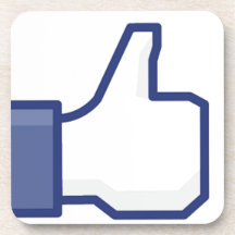 LIK tum för facebook upp Glas Underlägg