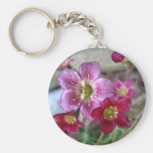 Lila blommor Keychain Nyckel Ring
