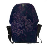 Lila blommor på lilor messenger bag