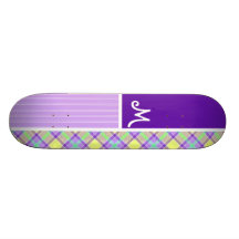 Lila- & gultpläd skate board decks