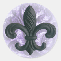 lila "järn fleur de lis" inbjudansälar klistermärken