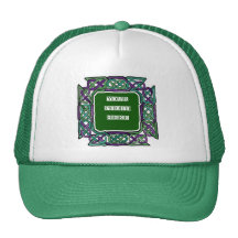 Lila- och gröntCelticKnotwork ramar Trucker Kepsar
