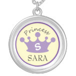 Lila- och gultMonogramPrincess Halsband