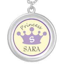 Lila- och gultMonogramPrincess Halsband halsband