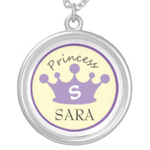 Lila- och gultMonogramPrincess Halsband