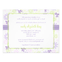 Lila ~-trädgårdbaby shower inbjudan