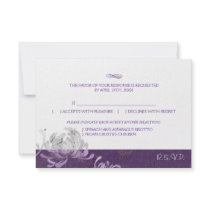 Lila- & vitMum blom- gifta sig RSVP (3.5x5) Unika Inbjudningar