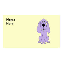 Lilahund. Gullig hundCartoon. Visitkort