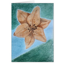 lilieaquarell, pastell, streifen kort