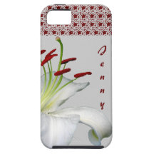 Lilja, vit och rött fodral för personlig iPhone5 iPhone 5 Cases