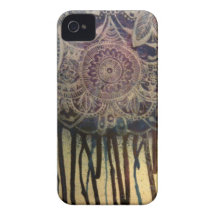 Lilor/blått skrivar och det bläck illustrerade fod Case-Mate iPhone 4 case