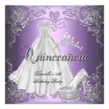 Lilor för Quinceanera 15th födelsedaglila Unika Inbjudningar