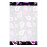 Lilor och svart Paisley Brevpapper Design