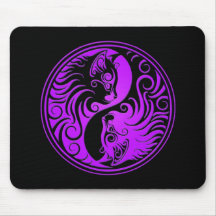 Lilor och svart Yin Yang kattungar Musmattor