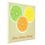 Limefrukt-, citron- och orangekanvastryck