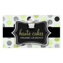 Limefrukt för 311 Haute muffinspolka dots Visitkort Mallar
